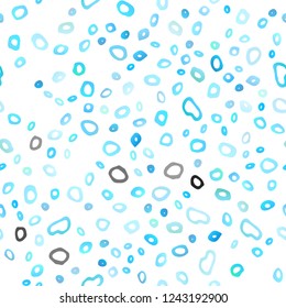Light BLUE vector seamless template with spots. Illustration with set of shining colorful abstract circles. Pattern for design of fabric, wallpapers.