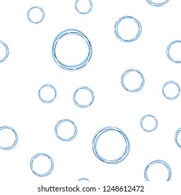 Light BLUE vector seamless template with circles. Abstract illustration with colored bubbles in nature style. Template for business cards, websites.