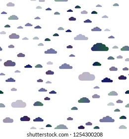 Light BLUE vector seamless template with sky, clouds. Illustration with abstract gradient clouds. Pattern for trendy fabric, wallpapers.