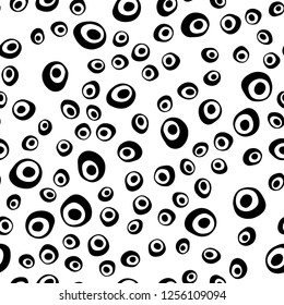 Light BLUE vector seamless template with spots. Illustration with set of shining colorful abstract circles. Pattern for trendy fabric, wallpapers.