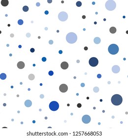 Light BLUE vector seamless template with circles. Blurred decorative design in abstract style with bubbles. Pattern for trendy fabric, wallpapers.