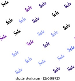 Light Blue vector seamless template with selling words. Shining colorful illustration with isolated selling prices. Backdrop for super sales on Black Friday.