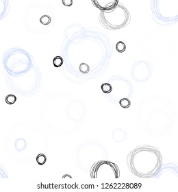 Light BLUE vector seamless template with circles. Blurred decorative design in abstract style with bubbles. Design for wallpaper, fabric makers.