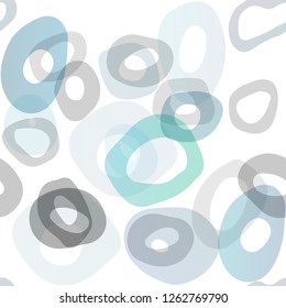 Light BLUE vector seamless template with spots. Illustration with set of shining colorful abstract circles. Pattern for trendy fabric, wallpapers.