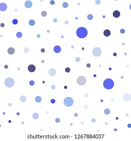 Light BLUE vector seamless template with circles. Abstract illustration with colored bubbles in nature style. Pattern for trendy fabric, wallpapers.