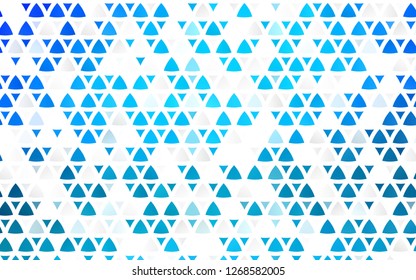 Light BLUE vector seamless template with crystals, triangles. Glitter abstract illustration with triangular shapes. Design for textile, fabric, wallpapers.