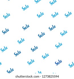 Light BLUE vector seamless template with selling words. Colored words of sales with gradient on white background. Backdrop for super sales on Black Friday.