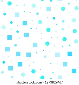 Light BLUE vector seamless template with spots, rectangles. Glitter abstract illustration with cubes, circles. Trendy design for wallpaper, fabric makers.