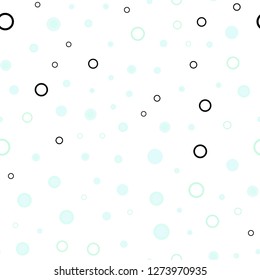 Light BLUE vector seamless template with circles. Abstract illustration with colored bubbles in nature style. Pattern for trendy fabric, wallpapers.