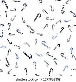 Light BLUE vector seamless template with sweet christmas sticks.