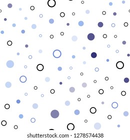 Light BLUE vector seamless template with circles. Blurred decorative design in abstract style with bubbles. Template for business cards, websites.