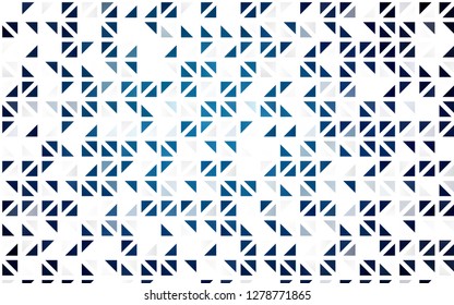 Light BLUE vector seamless template with crystals, triangles. Decorative design in abstract style with triangles. Pattern for design of window blinds, curtains.