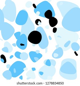 Light BLUE vector seamless template with circles. Glitter abstract illustration with blurred drops of rain. Design for wallpaper, fabric makers.