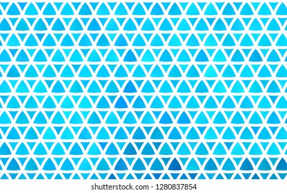Light BLUE vector seamless template with crystals, triangles. Modern abstract illustration with colorful triangles. Pattern for design of fabric, wallpapers.