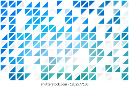 Light BLUE vector seamless template with crystals, triangles. Glitter abstract illustration with triangular shapes. Pattern for design of window blinds, curtains.