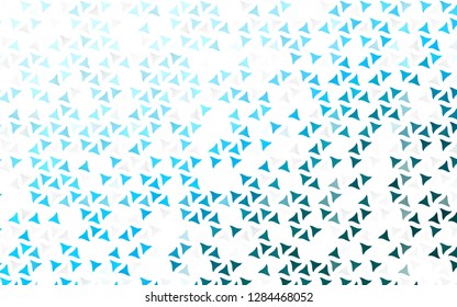 Light BLUE vector seamless template with crystals, triangles. Decorative design in abstract style with triangles. Pattern for trendy fabric, wallpapers.