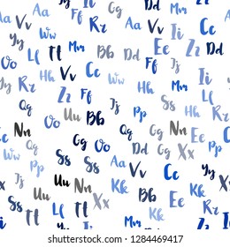 Light BLUE vector seamless template with isolated letters. Shining colorful illustration with isolated letters. Pattern for trendy fabric, wallpapers.