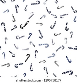 Light BLUE vector seamless template with sweet christmas sticks.