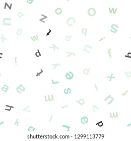 Light BLUE vector seamless template with isolated letters. Shining colorful illustration with isolated letters. Pattern for design of fabric, wallpapers.