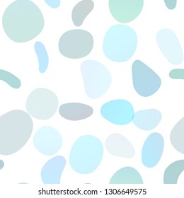 Light BLUE vector seamless template with spots. Glitter abstract illustration with blurred drops of rain. Pattern for design of window blinds, curtains.