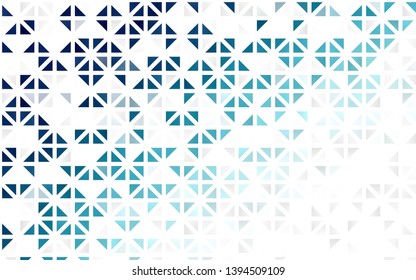 Light BLUE vector seamless template with crystals, triangles. Triangles on abstract background with colorful gradient. Pattern for design of window blinds, curtains.