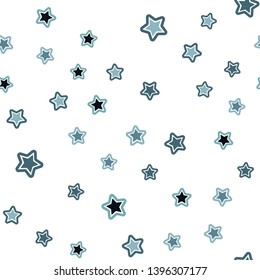 Light BLUE vector seamless template with sky stars. Blurred decorative design in simple style with stars. Template for business cards, websites.