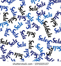 Light BLUE vector seamless template with 70, 90% selling. Abstract illustration with colorful gradient symbols of sales. Backdrop for mega promotions, discounts.