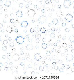 Light BLUE vector seamless  texture with disks. Illustration with set of shining colorful abstract circles. Pattern can be used for beautiful websites.