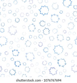 Light BLUE vector seamless  texture with disks. Modern abstract illustration with colorful water drops. Pattern can be used for futuristic ad, booklets.