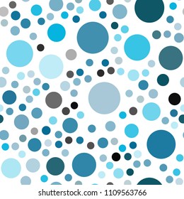 Light BLUE vector seamless texture with disks. Blurred bubbles on abstract background with colorful gradient. Pattern can be used as texture of wallpapers.