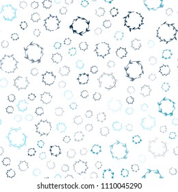 Light BLUE vector seamless texture with disks. Abstract illustration with colored bubbles in nature style. Pattern can be used for futuristic ad, booklets.