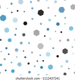 Light BLUE vector seamless texture with colorful hexagons. Design in abstract style with hexagons. Beautiful design for your business advert.
