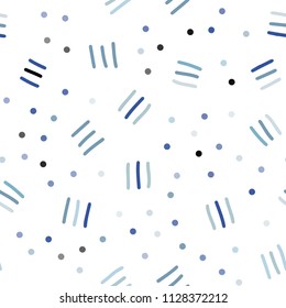 Light BLUE vector seamless texture with elements of lines. Colorful seamless gradient with lines and signs of maths. Design for textile, fabric, wallpapers.
