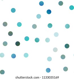 Light BLUE vector seamless texture with disks. Glitter abstract illustration with blurred drops of rain. The pattern can be used for beautiful websites.