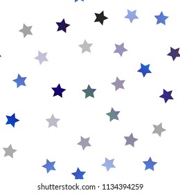 Light BLUE vector seamless texture with beautiful stars. Glitter abstract illustration with colored stars. The template can be used as a background.