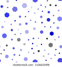 Light BLUE vector seamless texture with colorful hexagons. Colorful hexagons on white backdrop. Beautiful design for your business advert.