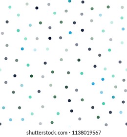 Light BLUE vector seamless texture with disks. Blurred bubbles on abstract background with colorful gradient. New design for ad, poster, banner of your website.