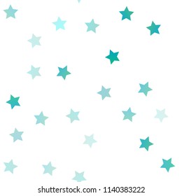 Light BLUE vector seamless texture with beautiful stars. Stars on blurred abstract background with gradient. Best design for your ad, poster, banner.
