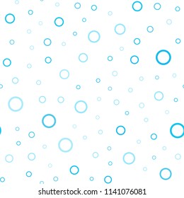 Light BLUE vector seamless texture with disks. Blurred decorative design in abstract style with bubbles. Beautiful design for your business advert.