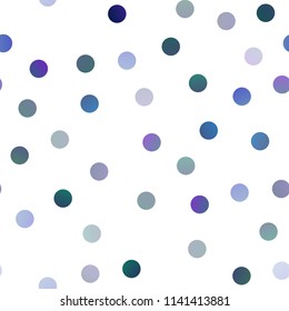 Light BLUE vector seamless texture with disks. Illustration with set of shining colorful abstract circles. Completely new template for your brand book.