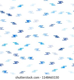 Light BLUE vector seamless texture with colored lines. Modern geometrical abstract illustration with staves. The template can be used as a background.