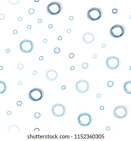 Light BLUE vector seamless texture with disks. Glitter abstract illustration with blurred drops of rain. Pattern can be used for futuristic ad, booklets.