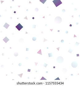 Light BLUE vector seamless texture in poly style with circles, cubes. Illustration with colorful circles, triangles, rectangles. Pattern for trendy fabric, wallpapers.
