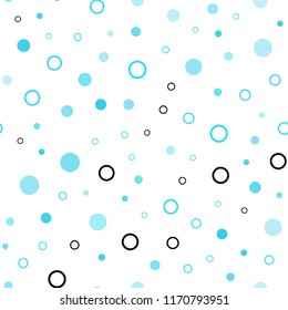 Light BLUE vector seamless texture with disks. Blurred decorative design in abstract style with bubbles. Design for textile, fabric, wallpapers.