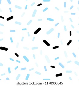 Light BLUE vector seamless texture with colored lines. Glitter abstract illustration with colored sticks. The pattern for ad, booklets, leaflets.