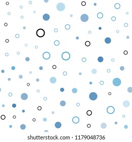 Light BLUE vector seamless texture with disks. Modern abstract illustration with colorful water drops. Pattern for design of fabric, wallpapers.