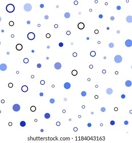 Light BLUE vector seamless texture with disks. Abstract illustration with colored bubbles in nature style. Trendy design for wallpaper, fabric makers.