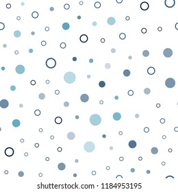 Light BLUE vector seamless texture with disks. Modern abstract illustration with colorful water drops. Trendy design for wallpaper, fabric makers.