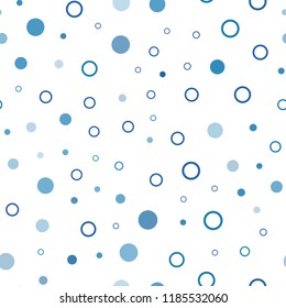 Light BLUE vector seamless texture with disks. Modern abstract illustration with colorful water drops. Trendy design for wallpaper, fabric makers.