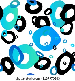 Light BLUE vector seamless texture with disks. Modern abstract illustration with colorful water drops. Trendy design for wallpaper, fabric makers.